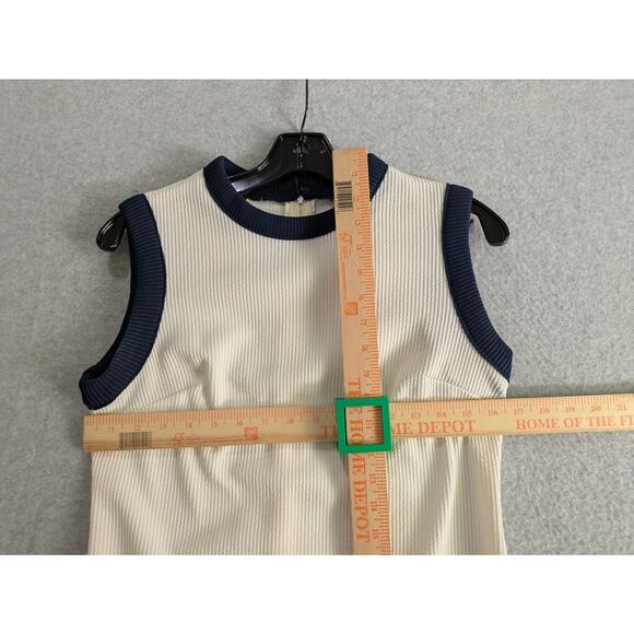 Jerell of Texas Knit Dress Women's XS White Rib Knit Vintage Y2k 70's Mini Dress - Picture 2 of 12